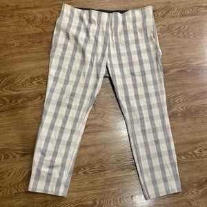 Beige plaid pants